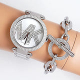 Buy Shop Michael Kors Parker Quartz Silver Dial Silver Steel Strap Watch For Women - MK6658 USA Online