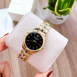 Buy Shop Michael Kors Runway Mercer Quartz Black Dial Two Tone Steel Strap Watch For Women - MK6672 USA Online