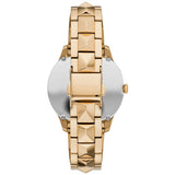 Buy Shop Michael Kors Petite Runway Mercer Blue Dial Gold Steel Strap Watch For Women - MK6673 USA Online
