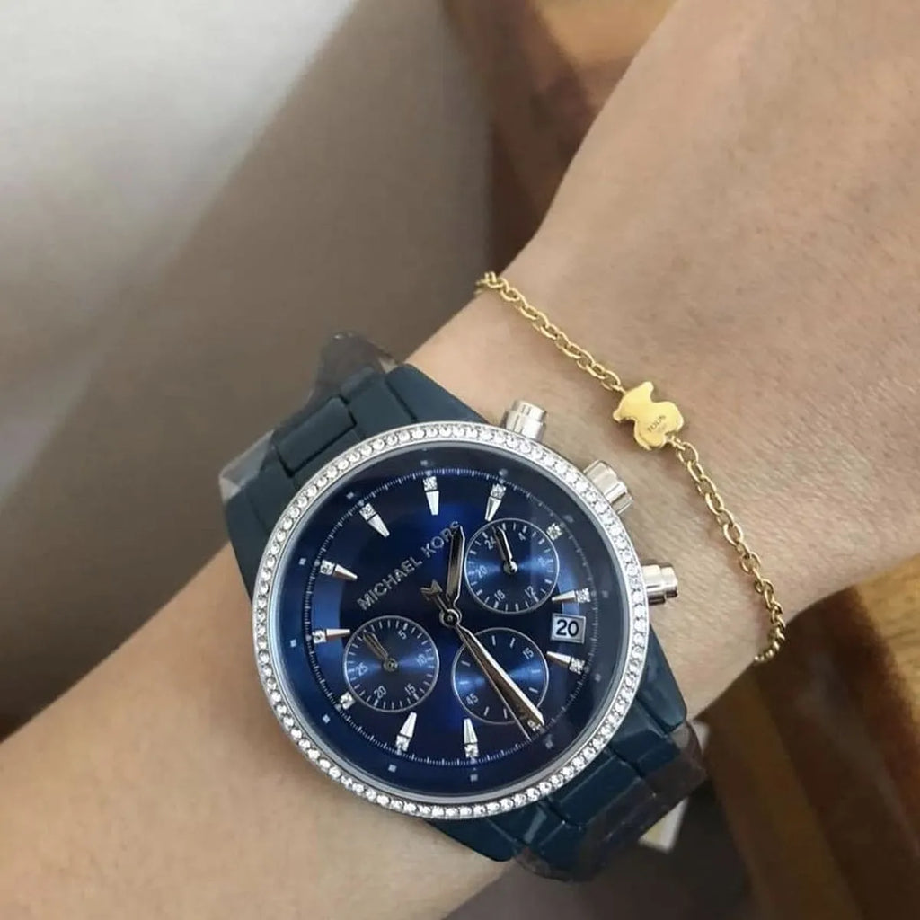 Buy Shop Michael Kors Bradshaw Chronograph Blue Dial Blue Steel Strap Watch For Men - MK6722 USA Online
