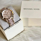 Buy Shop Michael Kors Bradshaw Chronograph Pink Dial Two Tone Steel Strap Watch For Women - MK6830 USA Online