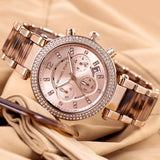 Michael Kors Parker Chronograph Rose Gold Dial Two Tone Steel Strap Watch For Women - MK6832