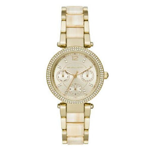 Buy Shop Michael Kors Parker Analog Gold Dial Gold Steel Strap Watch For Women - MK6833 USA Online