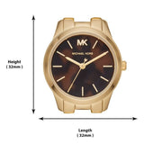 Buy Shop Michael Kors Runway Mercer Analog Brown Dial Gold Steel Strap Watch For Women - MK6855 USA Online