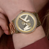 Buy Shop Michael Kors Ritz Pave Crystals Gold Dial Gold Steel Strap Watch for Women - MK6862 USA Online