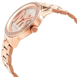 Michael Kors Ritz Analog Crystals Silver Dial Rose Gold Steel Strap Watch for Women - MK6863