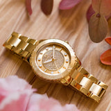 Buy Shop Michael Kors Runway Three-Hand Gold Dial Gold Steel Strap Watch For Women - MK6911 USA Online