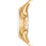 Buy Shop Michael Kors Runway Three-Hand Gold Dial Gold Steel Strap Watch For Women - MK6911 USA Online