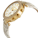 Michael Kors Parker Chronograph White Dial White Leather Strap Watch For Women - MK6916