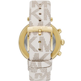 Michael Kors Parker Chronograph White Dial White Leather Strap Watch For Women - MK6916