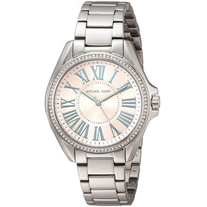 Buy Shop Michael Kors Kacie Three Hand Pink Dial Silver Steel Strap Watch for Women - MK6929 USA Online