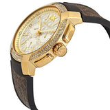 Buy Shop Michael Kors Sidney Multifunction White Dial Brown Leather Strap Watch For Women - MK6948 USA Online