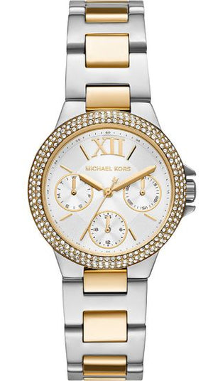 Buy Shop Michael Kors Camille Multifunction Silver Dial Two Tone Steel Strap Watch For Women - MK6982 USA Online