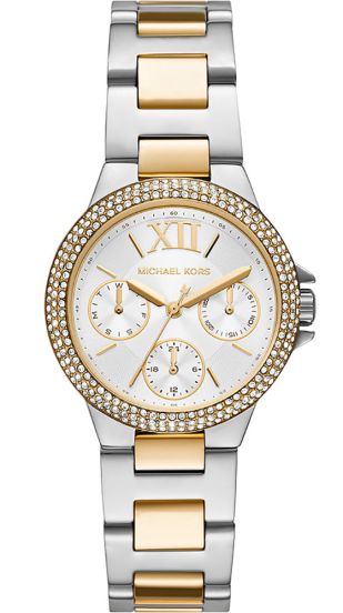 Buy Shop Michael Kors Camille Multifunction Silver Dial Two Tone Steel Strap Watch For Women - MK6982 USA Online