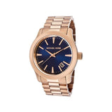 Buy Shop Michael Kors Runway Blue Dial Rose Gold Stainless Steel Strap Watch for Women - MK7065 USA Online