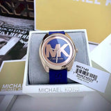 Buy Shop Michael Kors Janelle Three Hand Blue Dial Blue Rubber Strap Watch For Women - MK7140 USA Online