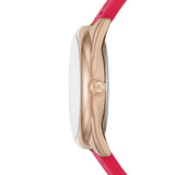 Buy Shop Michael Kors Janelle Three Hand Red Dial Red Rubber Strap Watch For Women - MK7142 USA Online