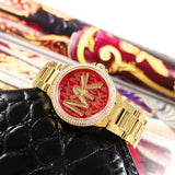 Buy Shop Michael Kors Camille Analog Red Dial Gold Steel Strap Watch For Women - MK7196 USA Online