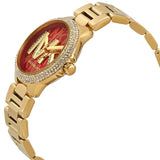 Buy Shop Michael Kors Camille Analog Red Dial Gold Steel Strap Watch For Women - MK7196 USA Online