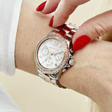 Buy Shop Michael Kors Everest Chronograph White Dial Two Tone Steel Strap Watch For Women - MK7214 USA Online