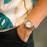 Buy Shop Michael Kors Everest Chronograph White Dial Two Tone Steel Strap Watch For Women - MK7214 USA Online