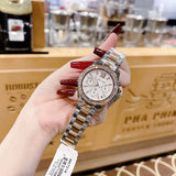 Buy Shop Michael Kors Everest Chronograph White Dial Two Tone Steel Strap Watch For Women - MK7214 USA Online