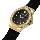Buy Shop Michael Kors Mini Lennox Quartz Black Dial Black Silicone Strap Watch For Women - MK7281 USA Online
