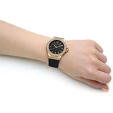 Buy Shop Michael Kors Mini Lennox Quartz Black Dial Black Silicone Strap Watch For Women - MK7281 USA Online