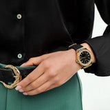 Buy Shop Michael Kors Mini Lennox Quartz Black Dial Black Silicone Strap Watch For Women - MK7281 USA Online