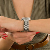 Buy Shop Michael Kors Ritz Chronograph Crystals Silver Dial Silver Steel Strap Watch For Women - MK7301 USA Online