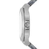 Michael Kors Lennox Quartz Black Dial Grey Leather Strap Watch For Women - MK7309