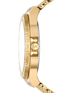 Buy Shop Michael Kors Corey Three Hand Black Dial Gold Steel Strap Watch for Women - MK7345 USA Online