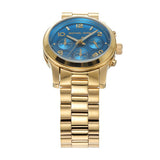 Buy Shop Michael Kors Runway Chronograph Blue Dial Gold Steel Strap Watch For Women - MK7353 USA Online