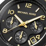 Buy Shop Michael Kors Runway Chronograph Black Dial Black Silicone Strap Watch For Women - MK7385 USA Online