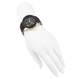 Buy Shop Michael Kors Runway Chronograph Black Dial Black Silicone Strap Watch For Women - MK7385 USA Online