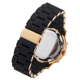 Buy Shop Michael Kors Runway Chronograph Black Dial Black Silicone Strap Watch For Women - MK7385 USA Online