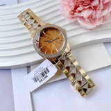 Buy Shop Michael Kors Runway Three Hand Brown Dial Two Tone Steel Strap Watch For Women - MK7389 USA Online