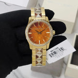Buy Shop Michael Kors Runway Three Hand Brown Dial Two Tone Steel Strap Watch For Women - MK7389 USA Online