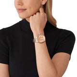 Michael Kors Wren Chronograph Rose Gold Dial Rose Gold Steel Strap Watch for Women - MK7430