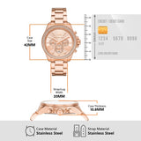 Michael Kors Wren Chronograph Rose Gold Dial Rose Gold Steel Strap Watch for Women - MK7430