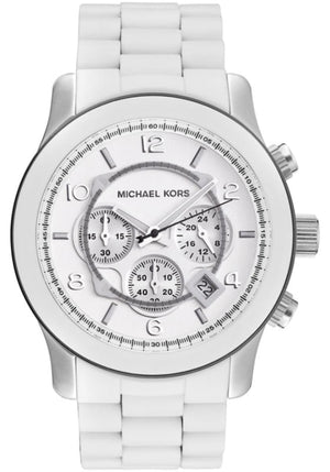 Buy Shop Michael Kors Oversize White Dial White Steel Strap Watch for Men - MK8108 USA Online