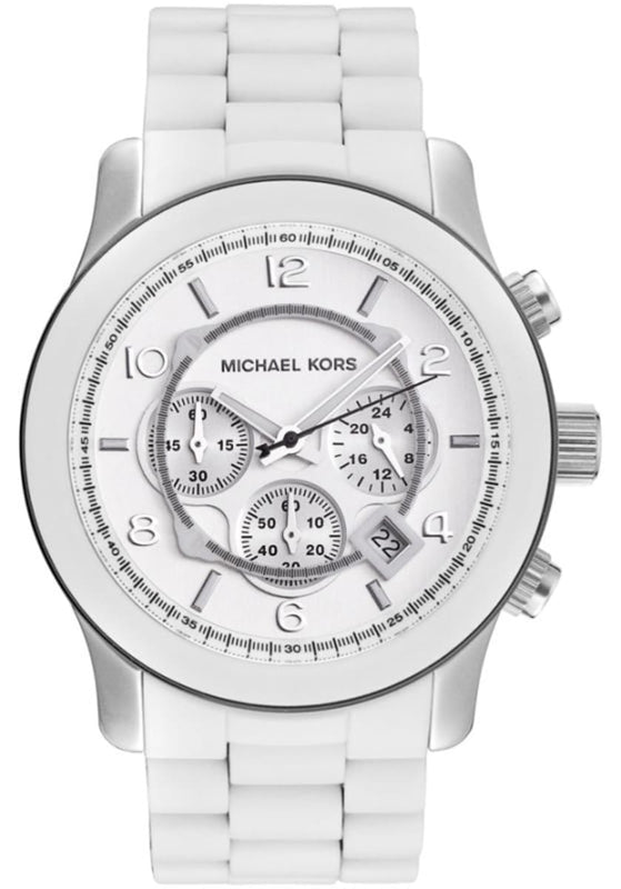 Buy Shop Michael Kors Oversize White Dial White Steel Strap Watch for Men - MK8108 USA Online
