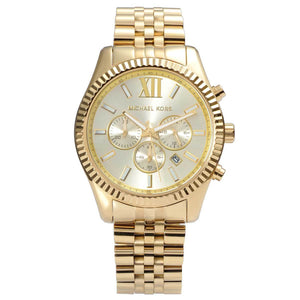 Buy Shop Michael Kors Lexington Gold Dial Gold Steel Strap Watch for Men - MK8281 USA Online