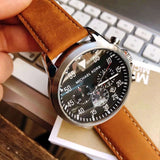 Buy Shop Michael Kors Gage Chronograph Quartz Black Dial Brown Leather Strap Watch For Men - MK8333 USA Online