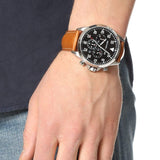 Buy Shop Michael Kors Gage Chronograph Quartz Black Dial Brown Leather Strap Watch For Men - MK8333 USA Online