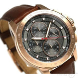 Buy Shop Michael Kors Ryker Analog Gray Dial Brown Leather Strap Watch For Men - MK8519 USA Online