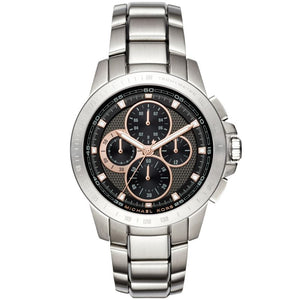 Buy Shop Michael Kors Ryker Chronograph Black Dial Silver Steel Strap Watch For Men - MK8528 USA Online