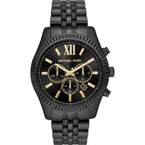 Buy Shop Michael Kors Lexington Chronograph Black Dial Black Steel Strap Watch for Men - MK8603 USA Online