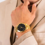 Buy Shop Michael Kors Slim Runway Quartz Black Dial Gold Steel Strap Watch For Men - MK8621 USA Online