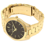 Buy Shop Michael Kors Slim Runway Quartz Black Dial Gold Steel Strap Watch For Men - MK8621 USA Online